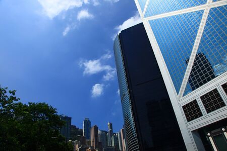 Skyscrapers in the Hong Kong. Day.