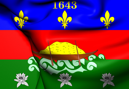Unofficial Flag of French Guiana. Close Up.   の写真素材