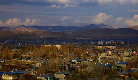 Panoramic View of the Van, Turkey. Autumn.の写真素材