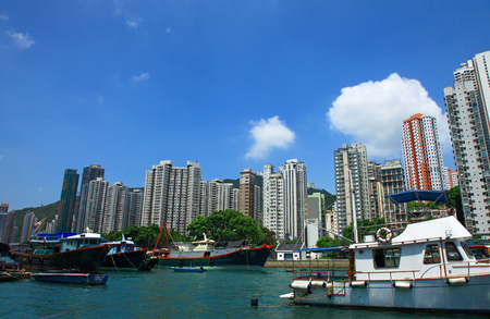 View of the Aberdeen, Hong Kong. Day.の写真素材
