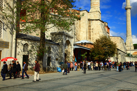 ISTANBUL, TURKEY - 25 NOVEMBER, 2014: View of the Hagia Sophia.のeditorial素材