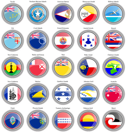 Set of icons. Flags of Australia and Oceania.のイラスト素材