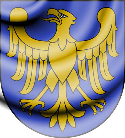 Silesian voivodeship coat of arms, Poland. 3D Illustration.の写真素材