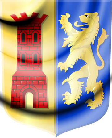 Oost Gelre coat of arms, Gelderland. Netherlands. 3D illustration.の写真素材