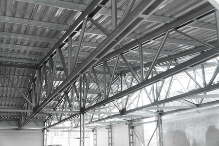 modern building roof construction urban background metal lines building