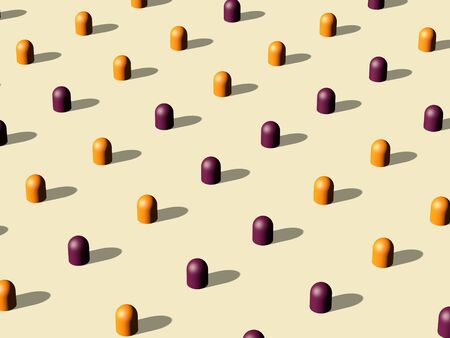 3D render od social distance or people diversity. Shadows isometric style