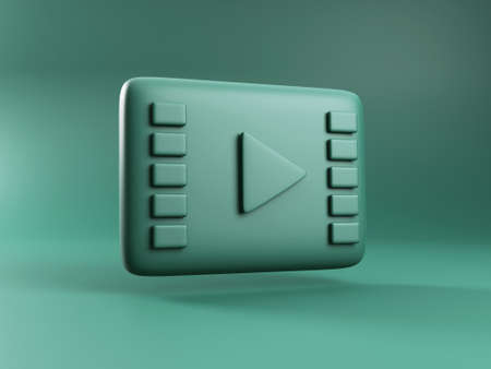 3d render of cinema play icon. online streaming on demand video service. icon of live videoの写真素材
