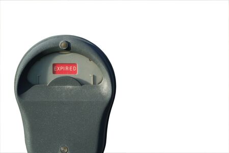 Isolated expired parking meterの写真素材