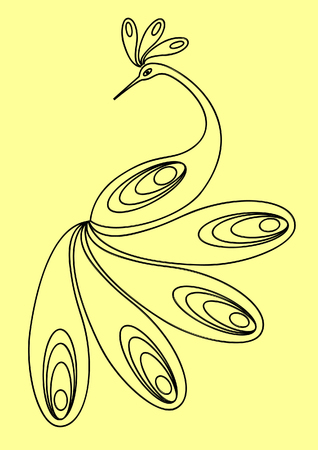 Bird. Outlinear figure. Vector illustration.のイラスト素材