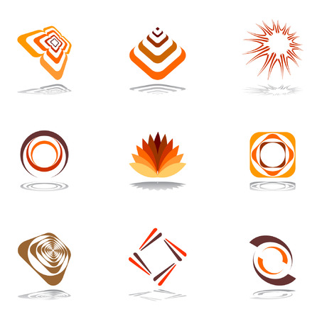 Design elements in warm colors. Vector set 1.のイラスト素材