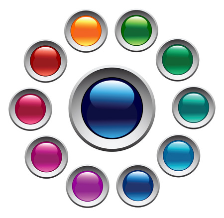 Glossy color buttons setのイラスト素材