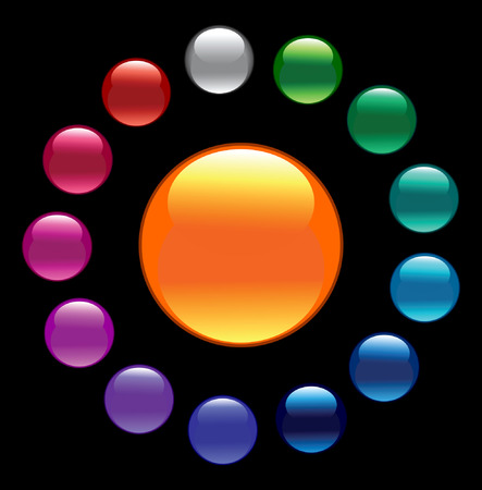 Glossy color buttons. Vector set. のイラスト素材