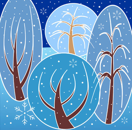 Snowfall. Winter landscape. Vector.のイラスト素材