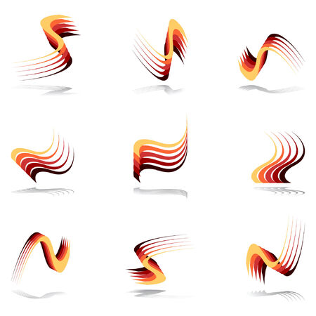 Design elements in warm colors. Set 11. のイラスト素材