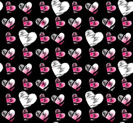 Seamless pattern with hearts. Vector editable illustration.のイラスト素材