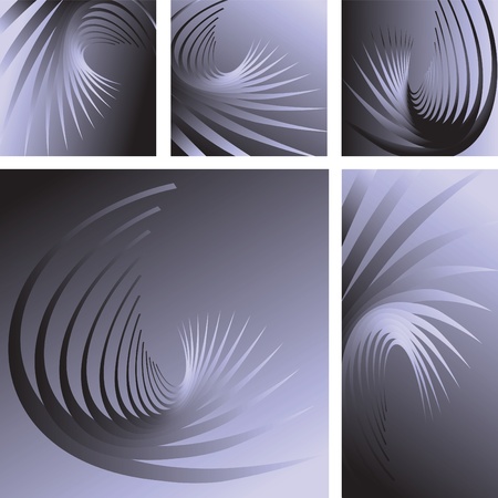 Twisting movement. Abstract backdrops set. Vector art.のイラスト素材