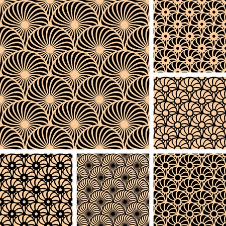 Seamless patterns with circle elements. Vector art.のイラスト素材