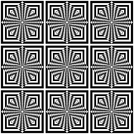 Seamless geometric op art pattern.のイラスト素材