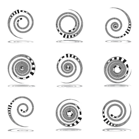 Spiral movement. Design elements set. Vector art.のイラスト素材