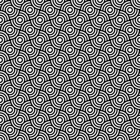 Seamless op art texture with circle elements. Vector art.のイラスト素材
