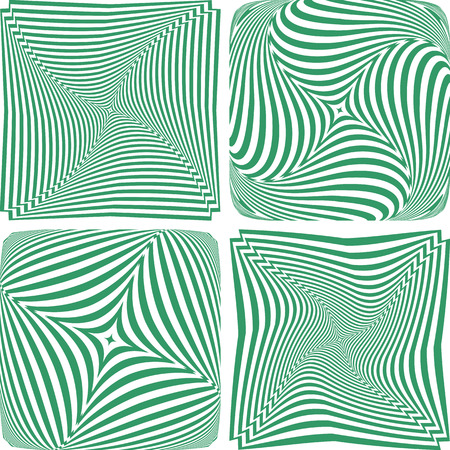 Rotation and twisting. Abstract designs set. Vector art.のイラスト素材