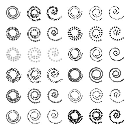 Spiral design elements set. Vector art.のイラスト素材