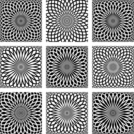 Rotation lines patterns. Design elements set.のイラスト素材