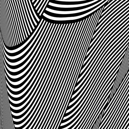 Op art pattern. Lines texture. Abstract background. Vector illustration.のイラスト素材