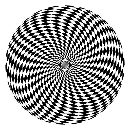 Circle op art pattern. Rotation movement illusion. Vector illustration.のイラスト素材