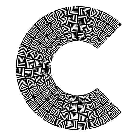 Abstract design element. Letter C. Geometric pattern. Vector art.のイラスト素材