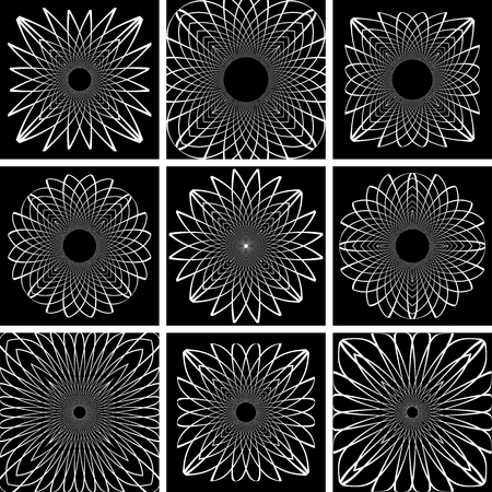 Lines lacy patterns. Design elements set.のイラスト素材