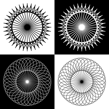 Rotation circular lines patterns.のイラスト素材