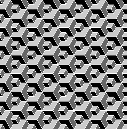 Seamless geometric hexagons pattern. 3D illusion. Vector art.のイラスト素材