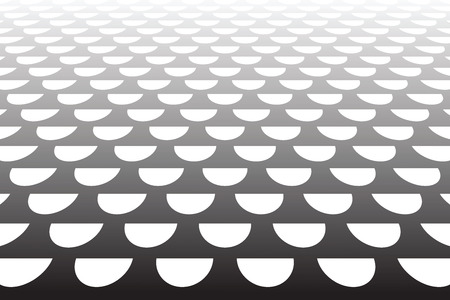 Half circles pattern. Diminishing perspective view. Abstract textured background. Vector art.のイラスト素材