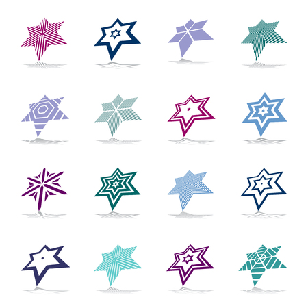 Star icons. Geometric design elements set. Vector art.のイラスト素材