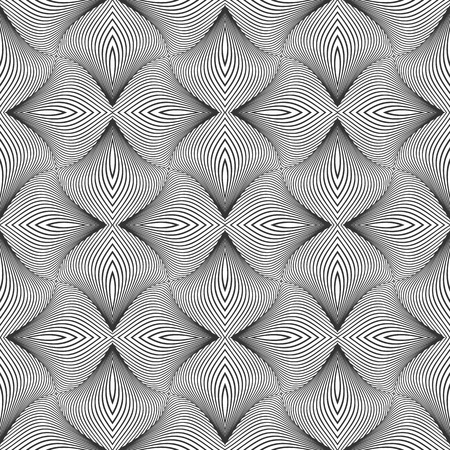 Seamless op art pattern. Lines texture. Vector art.のイラスト素材