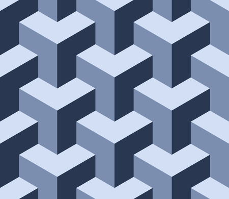 Seamless geometric isometric pattern. 3D illusion. Vector art.のイラスト素材