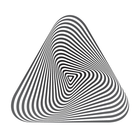 Op art geometric design element. Triangle. 3D shape. Vector art.のイラスト素材