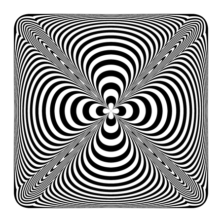 Op art geometric design element. Square convex 3D shape. Vector art.のイラスト素材