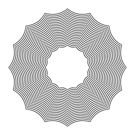 Abstract geometric circle design element. Lines texture. Vector art.のイラスト素材