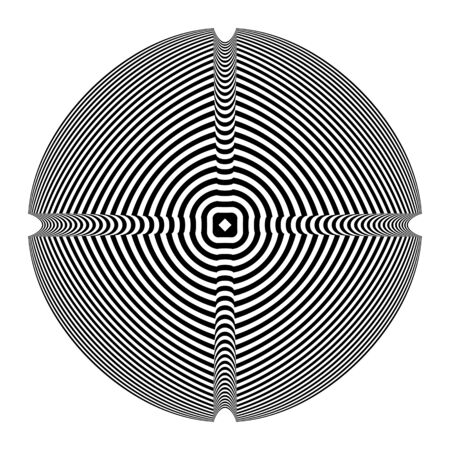 Round design element. Circle lines pattern. 3D illusion. Vector illustration.のイラスト素材