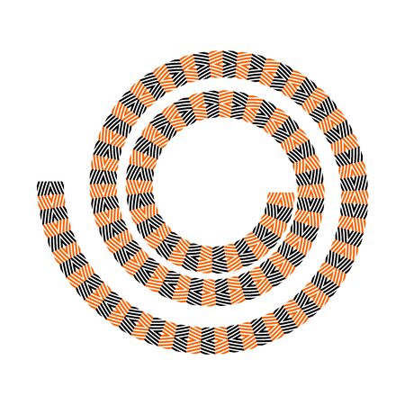 Spiral design element. Geometric diamonds and chevron pattern. in helix shape. Vector art.のイラスト素材