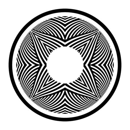 Circle design element. Lines pattern in round shape. Vector art.のイラスト素材