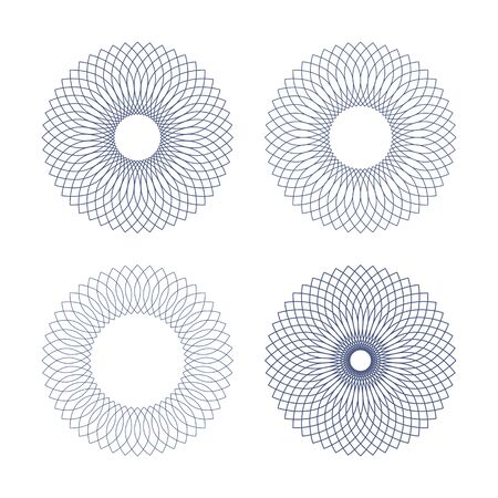 Design elements set. Abstract circle patterns. Vector art.のイラスト素材