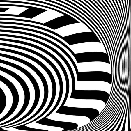 Abstract op art design. Lines texture. Vector illustration.のイラスト素材