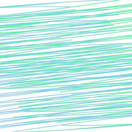 Pencil hatching blue and green lines hand drawn texture on white background.  Vector art.のイラスト素材