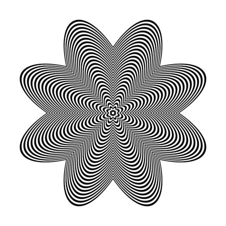 Abstract geometric design element. Lines pattern. 3D illusion. Vector illustration.のイラスト素材