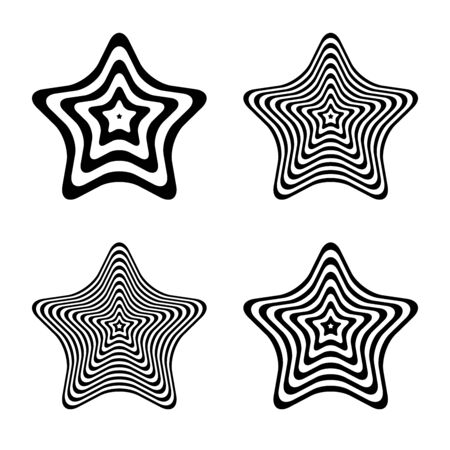 Abstract design elements in star shape. Lines pattern. Vector art.のイラスト素材