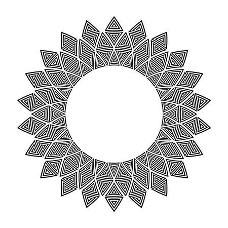Geometric pattern in circle frame shape. Decorative design element. Vector art.のイラスト素材