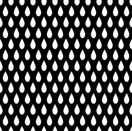 Abstract seamless drops pattern. White texture on black background. Vector art.のイラスト素材